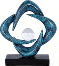Abstract Art Sculpture, Resin Gold Decorative Statue, Modern White Ornaments for Living Room, Decorativas Modernas for Coffee Table/Entryway/Office Collectibles (Blue&Gold)