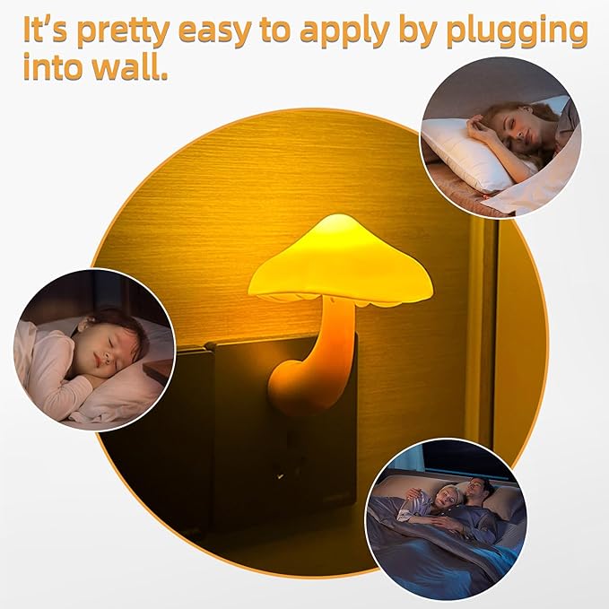 Night Light Cute Introducing The LED Smart Light with Motion Sensor,Mushroom nightlight Plug in, Bright Illumination, and Portable - Perfect Mushroom Lamp for Baby and Kids Night Light