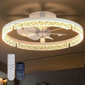 addlon Ceiling Fans with Lights and Remote, 20'' Low Profile Ceiling Fans, 3000-6000K Dimmable Modern Flush Mount LED Fan Light, Fandelier Ceiling Fan for Bedroom, Kitchen, Living Room, White