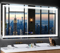 72"x36" LED Bathroom Mirror with Anti-Fog, Stepless Dimmable Lights, 3 Color Modes, Shatter-Proof Tempered Glass,Waterproof Design