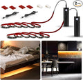 WOBANE Rechargeable Motion Sensor Strip Light, LED Closet Lights, Upgraded Battery Operated LED Strip Light for Wardrobe,Stair,Pantry,Cabinet,Cupboard,Bed,Locker,2700K Warmwhite,Black,6.56ft,2 Pack