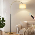 Ambimall Dimmable Arc Floor Lamp with Remote, Color Temperatures and Brightness Adjustable, Arched Floor Lamp with Rotating Head, Over Couch Arched Reading Light for Living Room (Black and Bronze)
