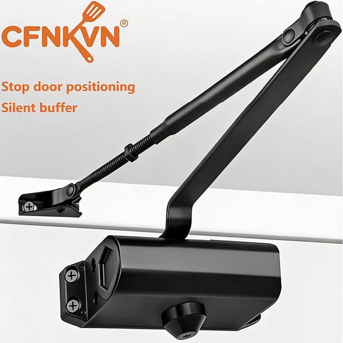 Heavy Duty Automatic Door Closer, Commercial Grade Adjustable Speed Closer for Home & Business – Supports 150lbs & 36" Doors with Durable Cast Aluminum Body