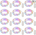 Brightown 12 Pack Easter Day Pastel LED Fairy Lights Battery Operated - Waterproof Silver Wire 7 ft 20 LED Firefly Lights for Easter Day Decor DIY Craft Party Bedroom