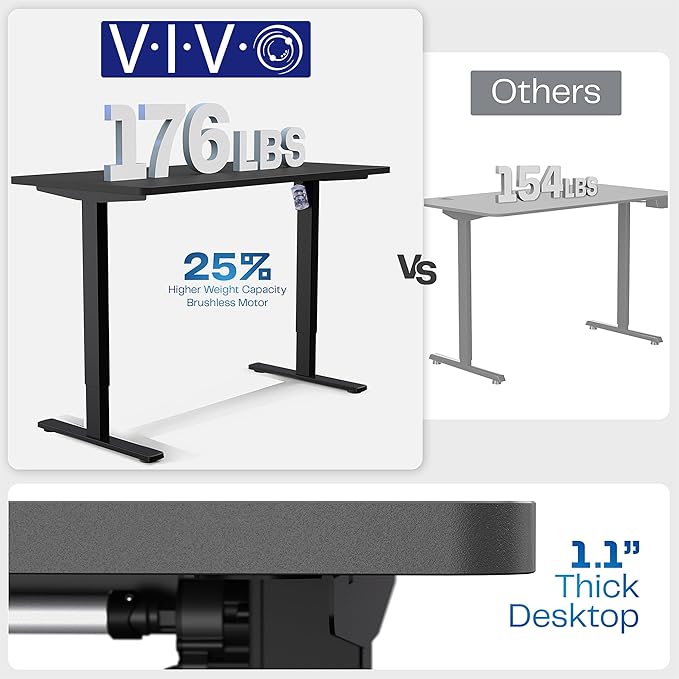 VIVO Electric 71 x 30 in Standing Desk, Memory Height Adjustment, 1B Series, Holds 220 lbs, Dark Walnut Top Black Frame, DESK-KIT-1B7D