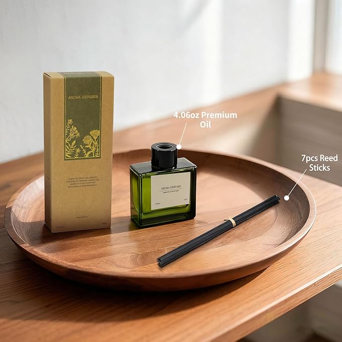Reed Diffuser, 4 oz French Juniper Lavender Scent Diffuser with 10 Sticks, 90 Days Long Lasting Reed diffusers for Home, Elegant Fragrance for Bathroom Bedroom Office Decor, Air Fresh