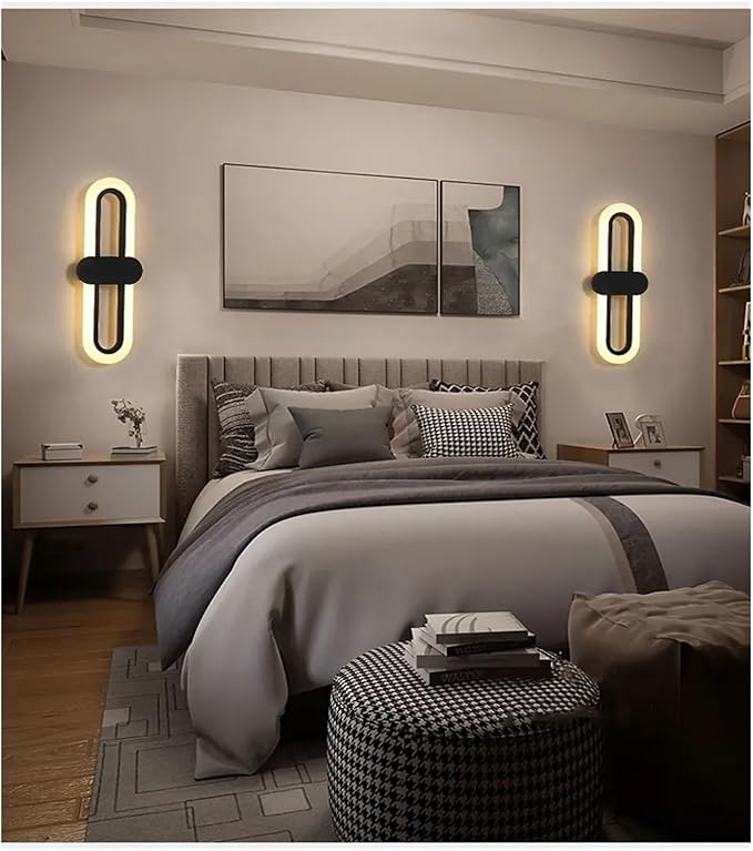 Modern Minimalist Living Room Background Wall Led Three-Color Light-Changing Wall Lamp Simple Aisle Balcony Lamp,Contemporary