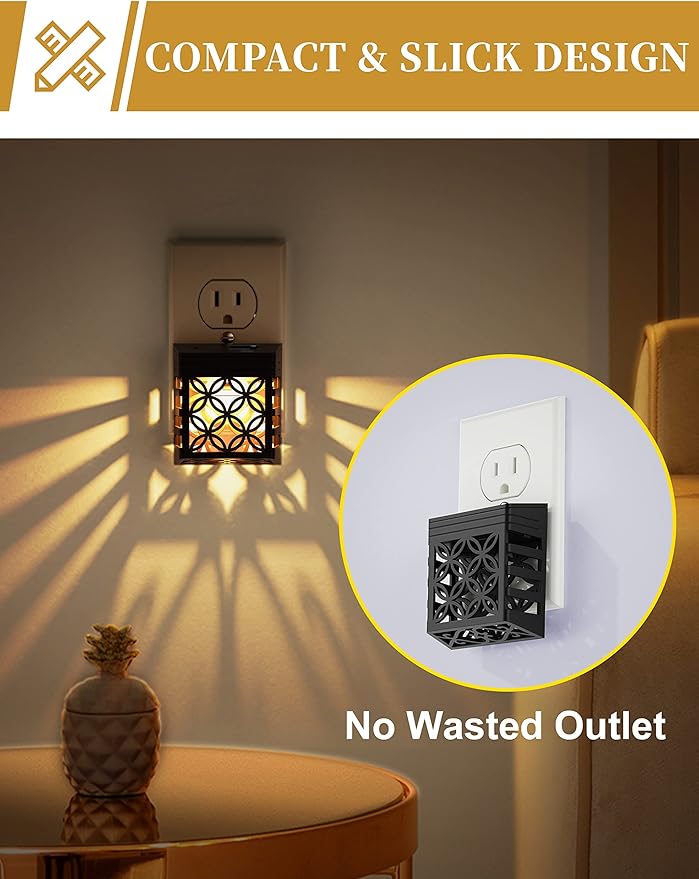 DORESshop Plug in Night Light [2 Pack], Night Lights Plug Into Wall, Dusk to Dawn Sensor Night Lights, Adjustable Brightness, Decorative Nightlight for Bathroom, Hallway, Stairway, Soft White