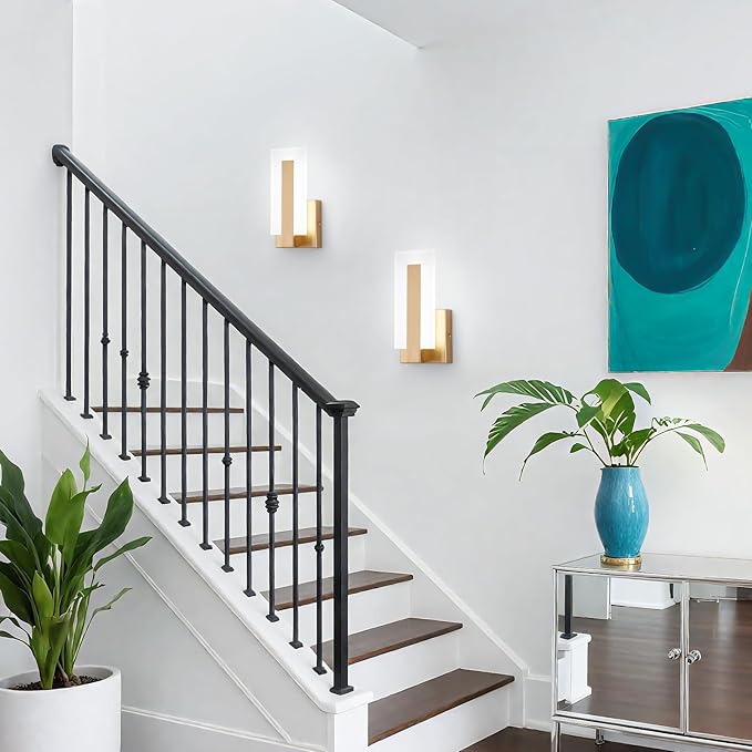 Modern LED Wall Sconces, 8W Indoor Acrylic Wall Mounted Lighting Fixture, 6000K Cool White Hardwired LED Wall Lamp for Living Room, Bedroom, Corridor, Bedside