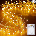 2 Pack 10 Ft Battery Operated Fairy Lights, 120LEDs Firecracker String Lights, Silver Wire Starry Firefly Light for Bedroom Home Wedding DIY Wreath Indoor Outdoor Christmas Decorations, Warm White