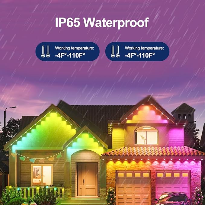 RGBIC LED Wall Lights, Smart Hexagon Panels with Music Sync, App-Controlled for Gaming Room, Home Decor & DIY Setup (50FT, 30 LED)