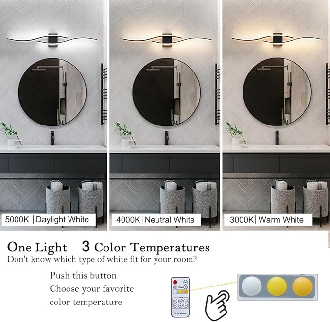 Hardwired Modern Wall Sconce set of Two with Remote Control, Dimmable LED Wall Sconces Lighting set of 2, Big Size Black Wall Light, LED Wall Lamp for Bedroom Living Room Bathroom 40.5" Length