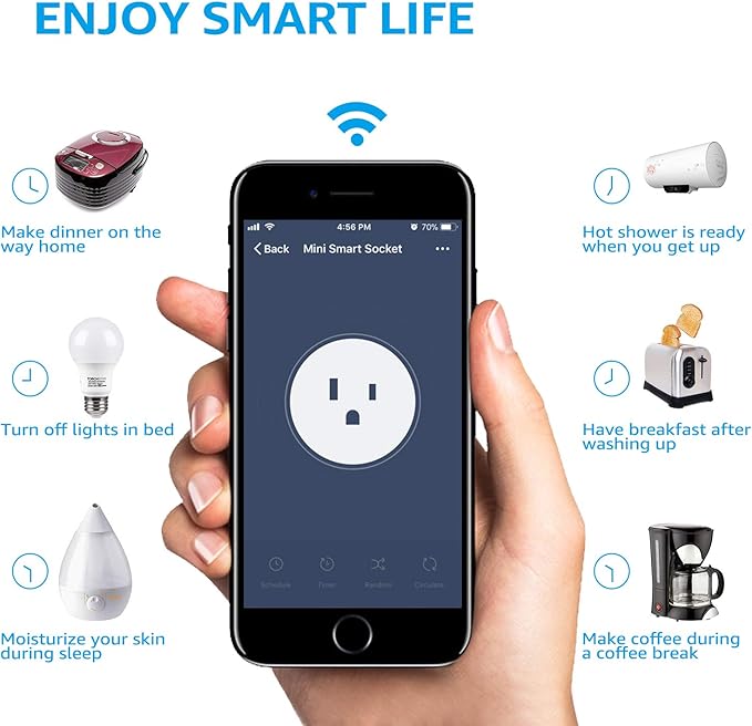 LITEdge Smart Plug Work with Alexa, Mini Smart Outlet Wifi Plug Google Home Assistant Voice Control, No Hub Required, Only Supports 2.4GHz Network, Timer Function, ETL Listed, Yellow Finish, Pack of 6