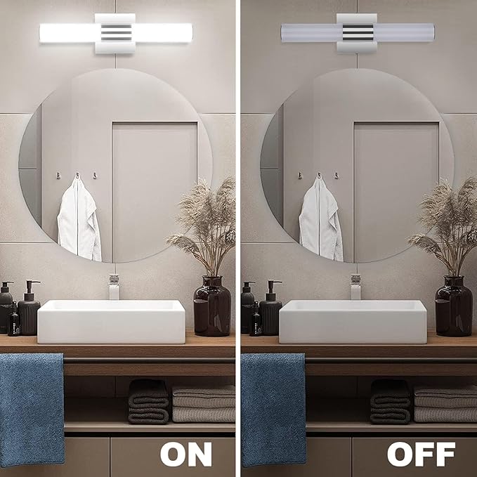 TRLIFE Modern Bathroom Vanity Light, 10W LED, 3 Color Temperature, Dimmable, 18.1inch, Stainless Steel