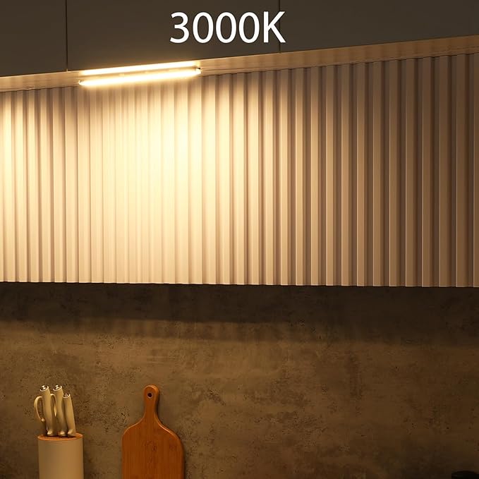 Litever Under Cabinet LED Light with USB Power for Kitchen Counter, Workbench, Coffee Station, Workspace, Closet. Adapter, Dimmer, 12 Inch LED Light. Warm White 3000K