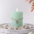 LumiPur Signature Coastal Collection Natural Glow Flickering Flameless LED Wax Pillar Candle (3.5" x 5", Sea Foam Green)