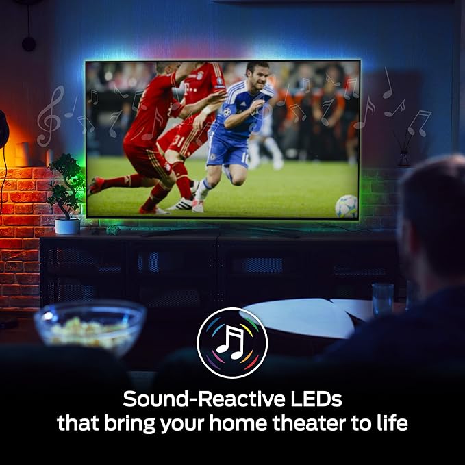 Monster 100ft Sound Reactive LED+IC Strip Lights, RGB Color Changing Music Sync Light Strip with IR Remote Control, Multicolor Ambient Lighting for Bedroom, Gaming Room, TV, Desk & Home Decor