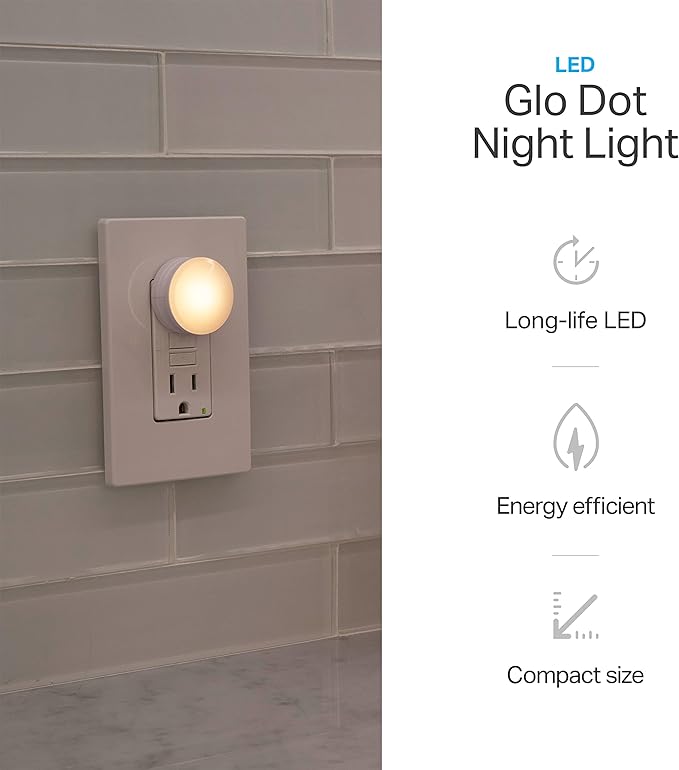 Lights by Night Plug In Night Light Bedroom Decor Apartment Essentials LED Lights Ambient Lighting Dusk to Dawn Sensor Nightlight Bathroom, 6 pack