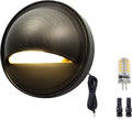Gardenreet Solid Brass Deck Light - Low Voltage LED Step Light Outdoor, 12V Landscape Hardwired Waterproof, Round Bronze Lighting for Stair Fence Wall Yard with 2700K Warm White G4 Bulb