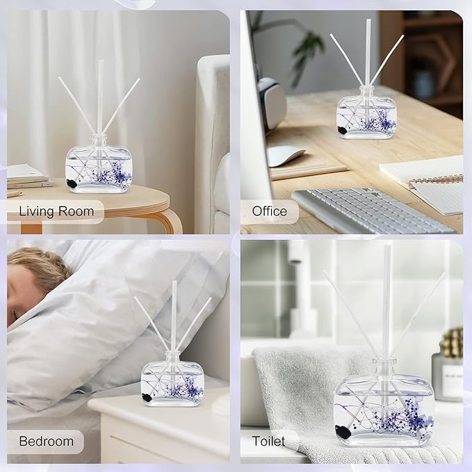 Reed Diffuser Set with Sticks, Daroma Dried Flowers Aromatherapy Reed Diffuser with Nature Essential Oil, Fragrance Scent Diffuser for Home Décor & Office, for Birthday,Christmas, Lavender