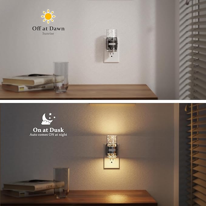 JandCase Motion Sensor Night Light, Night Lights Plug Into Wall, 3000k LED Dimmable Night-Lights with Adjustable Brightness, 0-100Lm, Motion Activated Nightlight for Bathroom, Hallway, Bedroom
