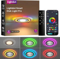 Lightdot 6 Inch Smart Recessed Lighting, 36° Spotlight + RGB Halo Ring, Dual-Zone Control, Full Metal RGBWW Color Changing LED Canless Downlight with Junction Box, Remote&App, 100-277V, 1Pack-ETL