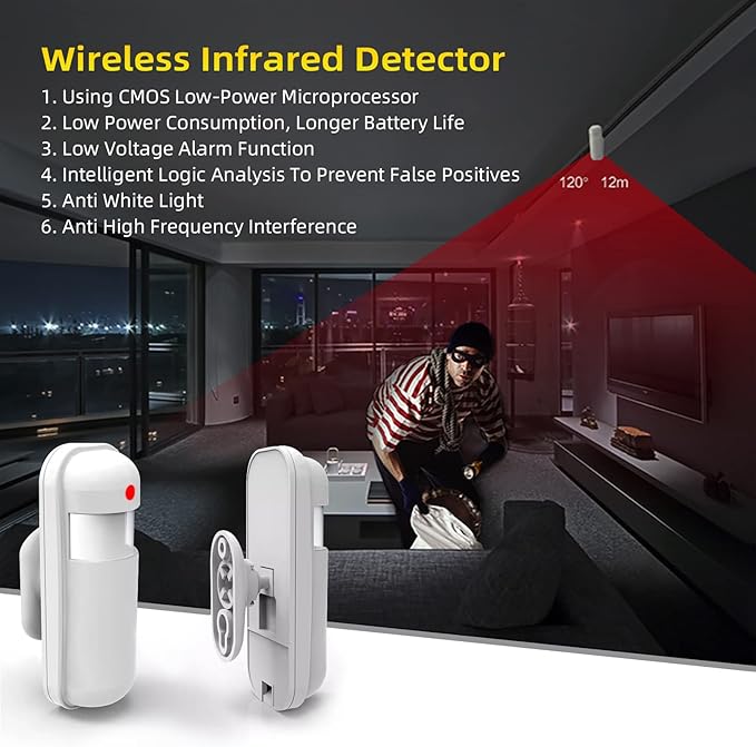 PGST Wireless PIR Motion Detector Anti-Theft for All PGST Home Alarm Host