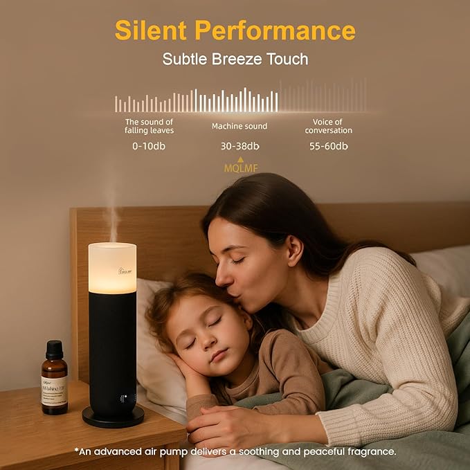Hotel Collection Diffuser Machine,Fabric-Wrapped Design,Candlelight Atmosphere Lamp,1000 Sq Ft,Waterless Essential Oil Diffuser,Hotel Scent Diffuser,Scent Air Machine for Home - Weave Black