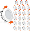 YGS-Tech 2 Inch LED Recessed Lighting, Dimmable Downlight 3W(35W Halogen Equivalent), CRI80, 5000K Daylight White Ceiling Light with LED Driver (16 Pack)