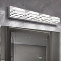 OKELI Crystal Vanity Lights LED Bathroom Vanity Light Fixture Over Mirror Modern Indoor Mirror Front Lamp, 6000K Cold White Dimmable, 4-Lights, 24W, ETL Listed