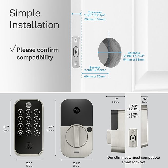 Yale Security Lock 2 Touch Deadbolt, Oil Rubbed Bronze Biometric Fingerprint Entry Door Lock with Digital Keypad for Code Entry (No Wi-Fi), YRD420-F-BLE-0BP