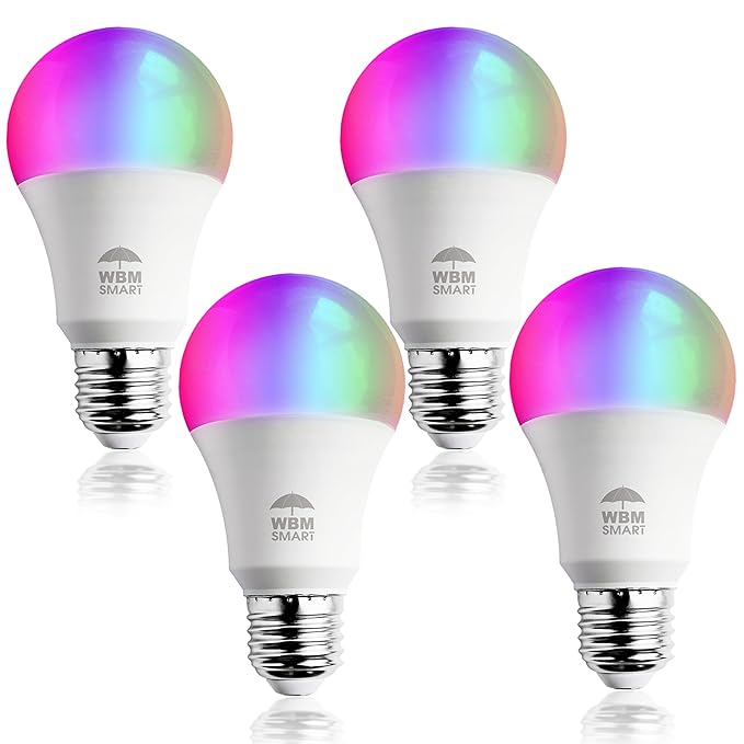 Himalayan Glow Color Changing LED Light Bulb, RGB Lights & Dimmable, WiFi Control Multicolor Bulb,Best for Home Décor, Compatible with Alexa, Google Home & Mobile App, 4 Count