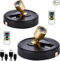 Spotlight Battery Operated, Wireless LED Spot Light, Dimmable 5000mAh Recharging Battery Picture Light with Remote Control for Wall Plant Tree Indoor Wall Display Painting Dartboard Artwork, 2 Pack
