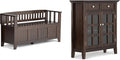 SIMPLIHOME Acadian Solid Wood 48 inch Wide Storage Bench that Seats 2 and 36 inch Wide Storage Cabinet in Brunette Brown for the Living Room, Entryway, and Family Room, Transitional Style