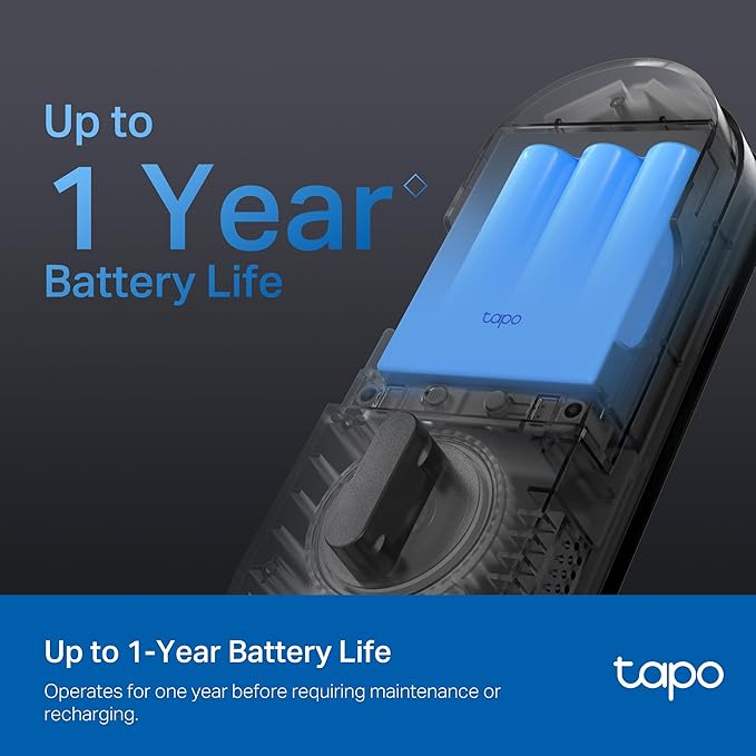 Tapo Smart Wi-Fi Deadbolt Door Lock - Fingerprint Recognition, Keyless Tactile Buttons & in-App Monitoring, Auto-Lock, IP54, BHMA Certified, Compatible with Standard Door Sizes, Tapo DL105