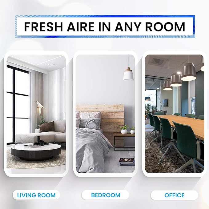 Bluonics Fresh Aire 2-Pack Water Air Washer, Air Revitalizer & Freshener with 4 Fragrance Bottles, 7-Color LED Night Light & White Noise Feature