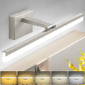 SOLFART LED Vanity Lights Fixtures - 24 inch Brushed Nickel Retractable Modern Bathroom Light Fixture Over Mirror 5CCT