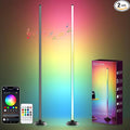 Led Corner Floor Lamp USB Powered with App & Remote Control, Color Changing Led Lamp Music Sync IC+RGBW, Timer, 64+ Music Modes, Standing Lamps for Living Room Lamp Bedroom Gaming Room, 2 Pack