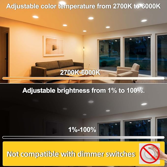 ILC BR30 Led Bulb, Alexa Flood Light Bulbs, Compatible with Alexa Required Echo Device, (Equivalent to 70W) Color Changing, Turnable 2700K-6000K Indoor(6 Packs)