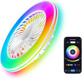 NEW Smart WiFi&Bluetooth RGB Ceiling Fans with Lights and Remote,20"low profile ceiling fan with light,Compatible with Alexa,Google Assistant,App Control Color Changing,3000K-6000K,6 adjustable speed