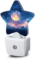 Full Moon Nightlight,Starry Sky Forest Star Night Lights Plug into Wall Decorations for Bedroom Bathroom,Dusk to Dawn Sensor Kitchen Hallway Stairs Energy Efficient Desk Lamp