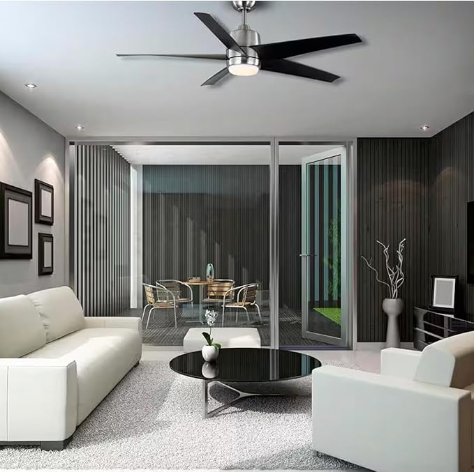 LYTIO MENA 54 in. Brushed Nickel Ceiling Fan with White Color Changing Integrated LED Light Kit and Remote for Indoor/Outdoor