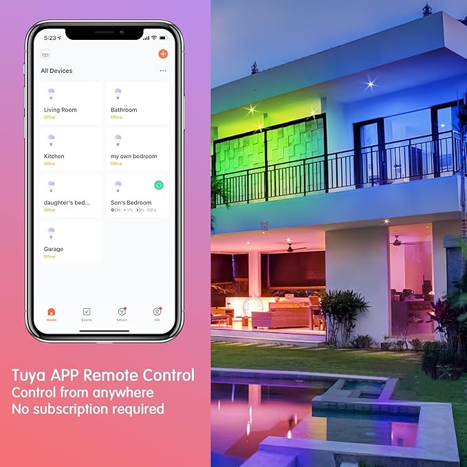 DAYBETTER WiFi Color Changing Smart Bulbs, Alexa & Google Home Compatible, Music Sync, A19/E26 9W 810LM Smart Home Lighting, 2 Pack