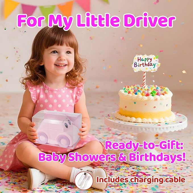 Cute Baby Toddler Car Kids Night Light for Kids, Dimmable+1800mAh Rechargeable+Timer+Portable+Silicone+Squishy, Touch Breastfeeding Bedside Night Lamp, Funny Girls Boy Gifts