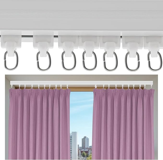 Electric Curtain Track, 7.08-13.78ft Motorized Curtain Track System, Smart Electric Curtain Rail with Remote Control, App & Voice Control, Compatible with Alexa and Google Home