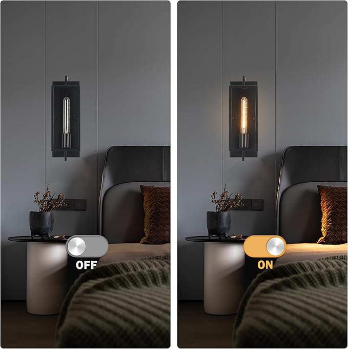 Single Light Black Bathroom Vanity Light Fixtures, Industrial Modern Wall Sconce Lighting for Hallway Bedroom Kitchen