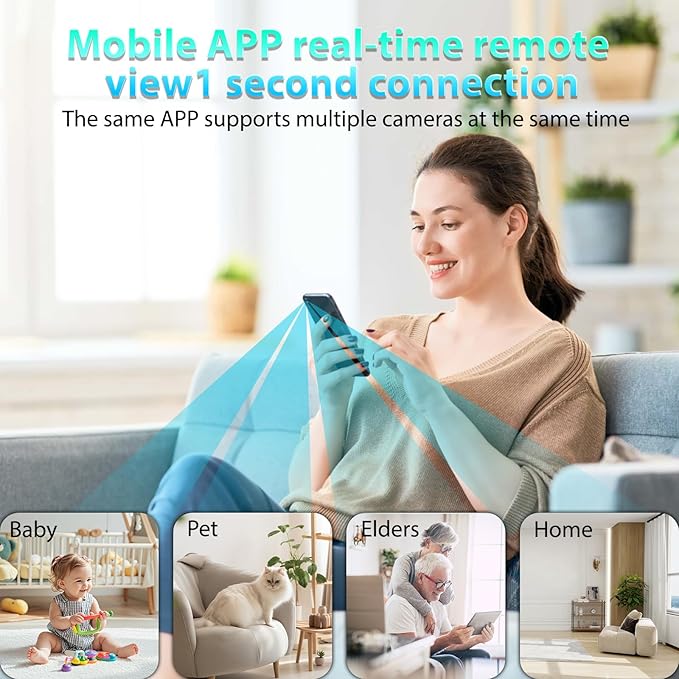 Mini Camera 2026 Upgrade Security Wireless Camera Small Home WiFi 1080P Micro Magnetic Nanny Cam with Motion Detection Wide Angle Cloud & SD Storage Night Vision No Need WiFi Tiny Cameras for Indoor