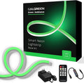 Neon Rope Lights, 16.4ft Rope Lights with Dimmable Remote and Adapter, Waterproof Flexible Smart Led Strip Lights for Bedroom, Super Bright, DIY Neon Sign, Indoors Outdoors Wall Decor, Green