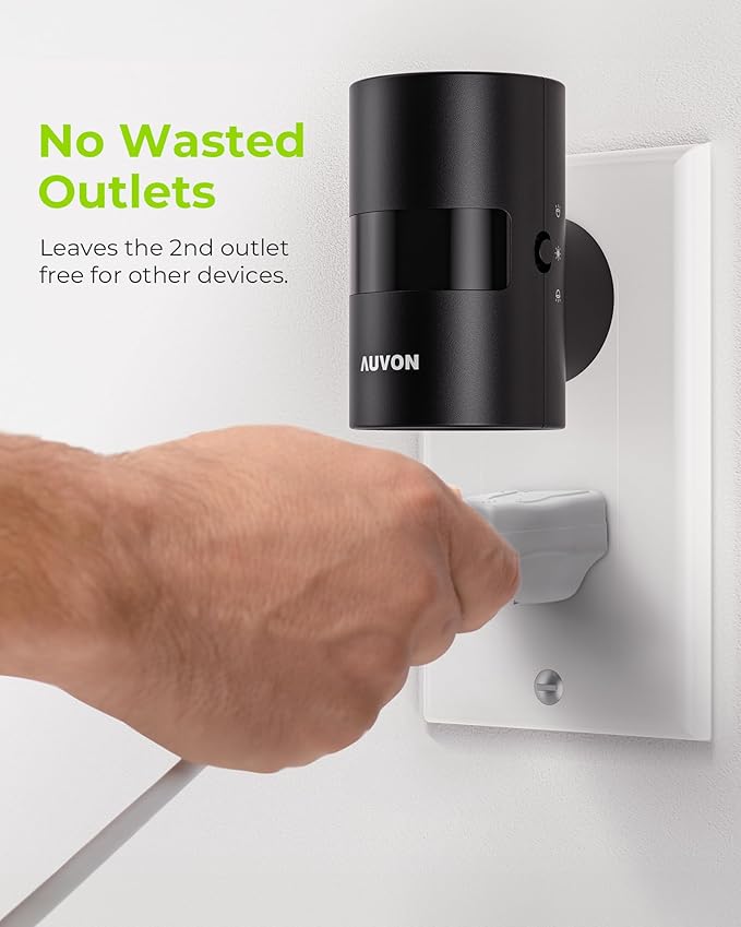 AUVON LED Night Light Plug in, Modern Motion Sensor Night Light with 90° Rotatable Design & Dusk to Dawn Sensor, Dimmable Night Lights 1-100LM Warm White 2700K for Bedroom, Hallway, Stairway, 2 Packs