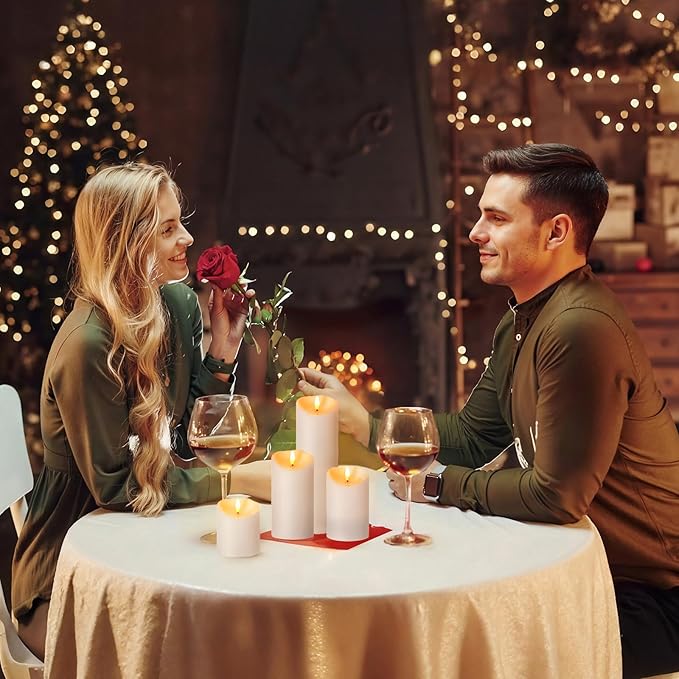 Outdoor Flameless Candles with Remote Timer - Waterproof Realistic Tall Flickering LED Electric Battery Operated Fake Candle for Holiday Home Wedding Fireplace Decor - Ivory White 2 Pack (8"8")